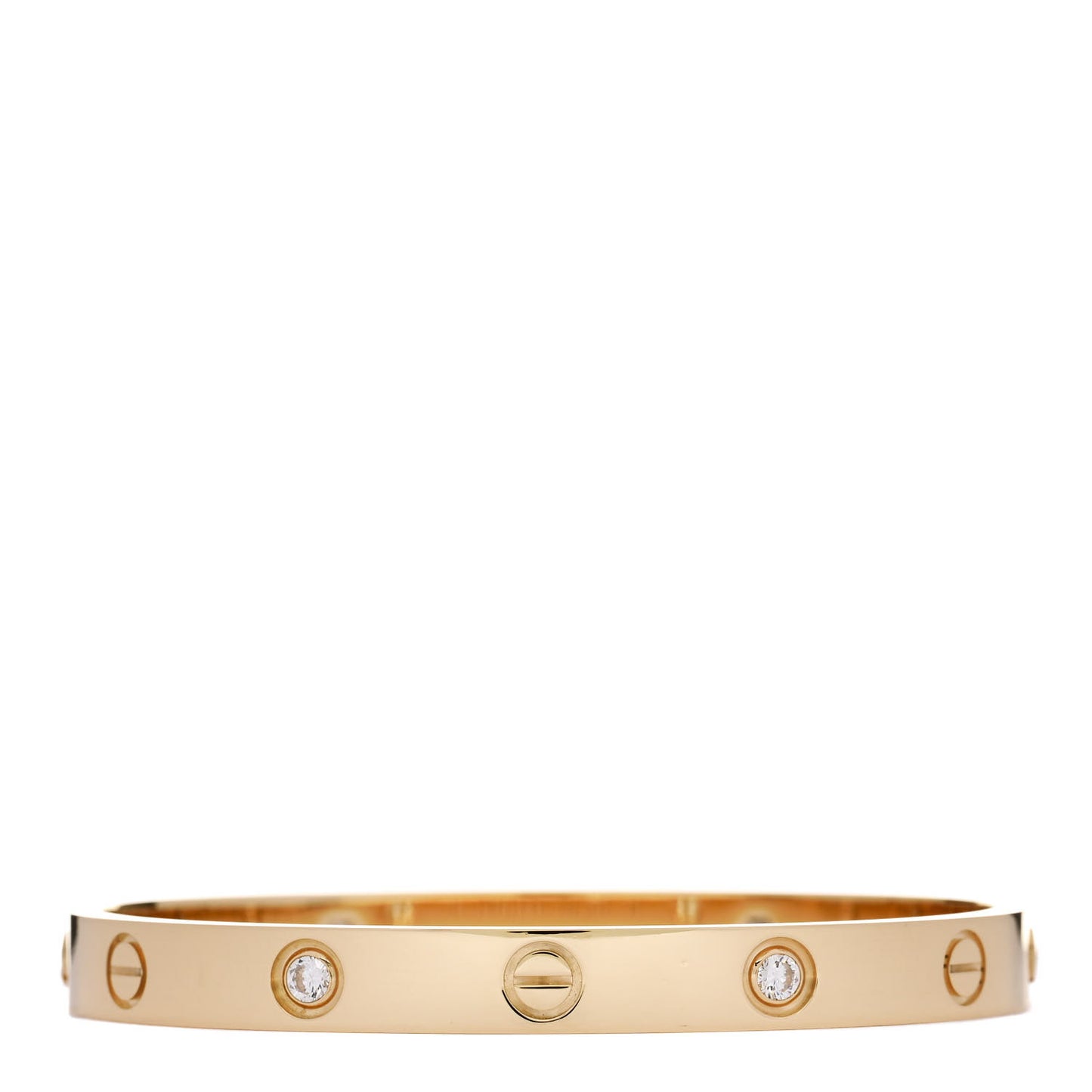 18K Yellow Gold 4 Diamond LOVE Bracelet 16