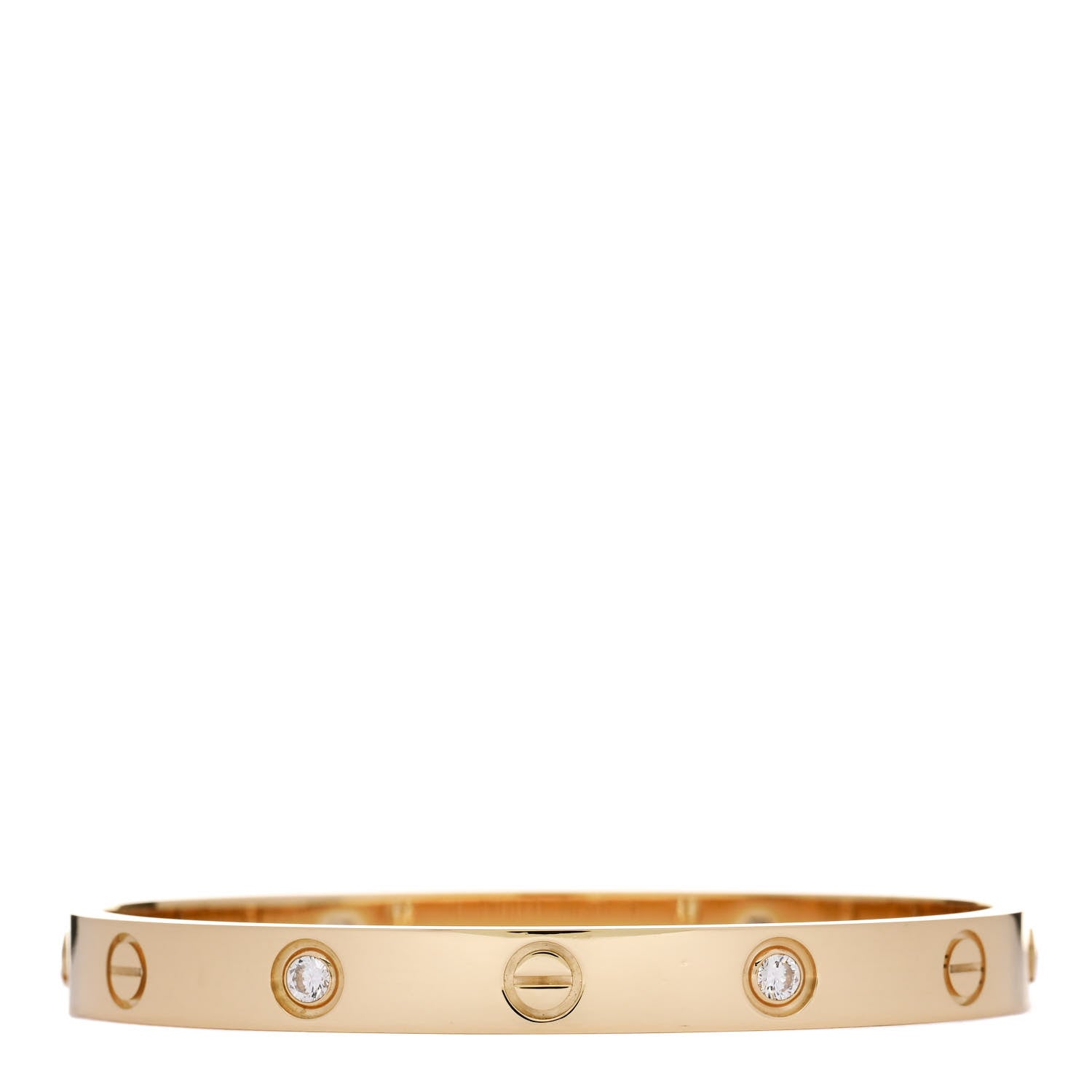 Cartier 18K Yellow Gold 4 Diamond LOVE Bracelet 16 2 of 9