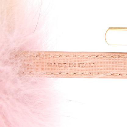 Fendi Fox Fur Vitello Elite Bi-Color Pom Pom Bag Charm Rosa Cammello Cipria 6 of 6