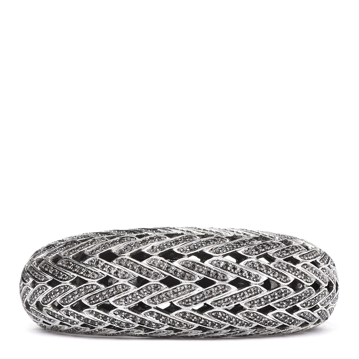 John Hardy Sterling Silver Smoky Quartz 26mm Classic Chain Kick Cuff Bracelet 1 of 4