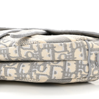 Christian Dior Oblique Embroidered Saddle Bag Gray 10 of 13