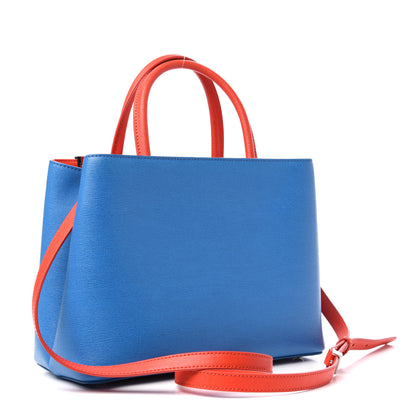 Fendi Vitello Elite Monster Petite 2Jours Tote Blue Royal Papavero Multicolor 3 of 10
