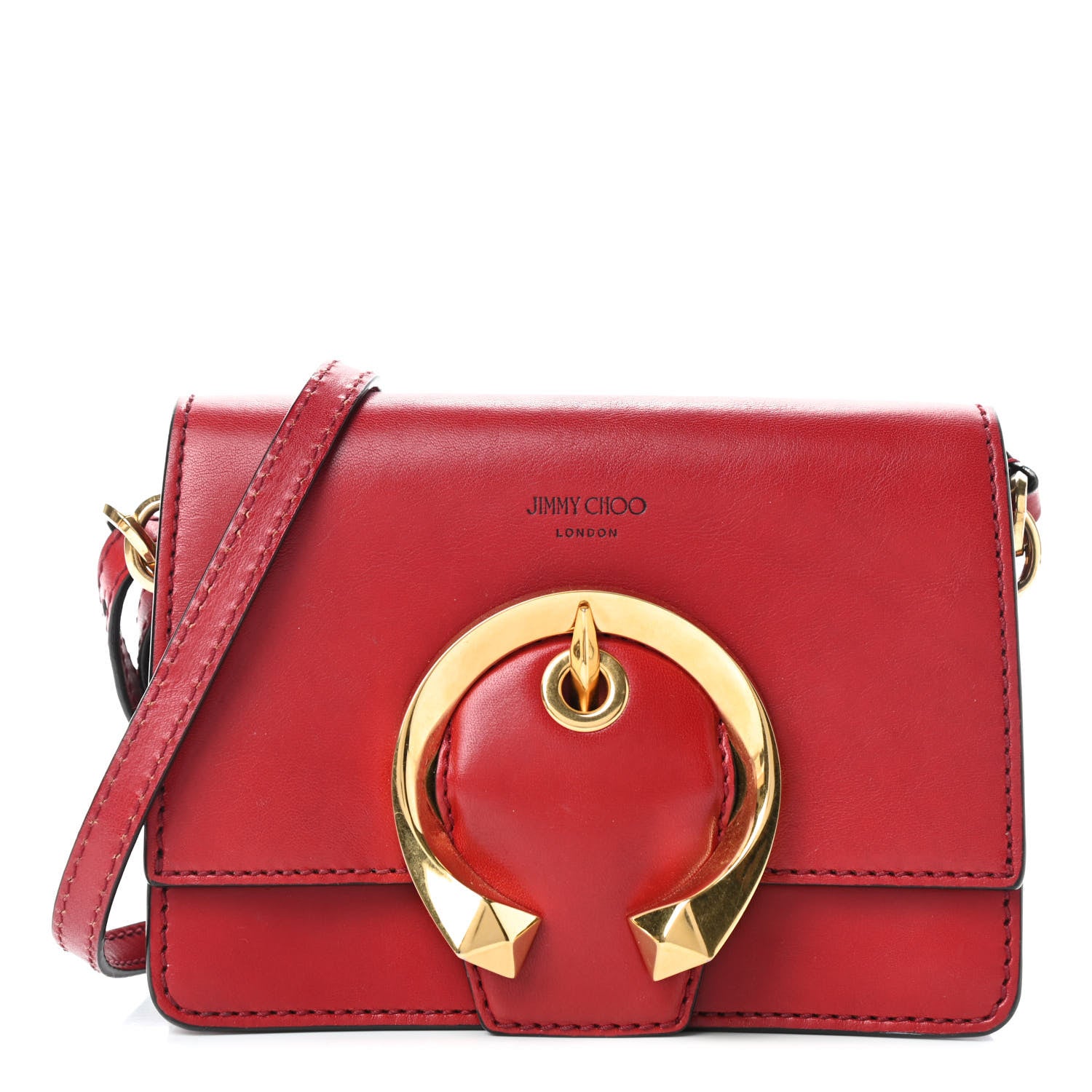 Jimmy Choo Calfskin Small Madeline Shoulder Bag Red 1 of 11