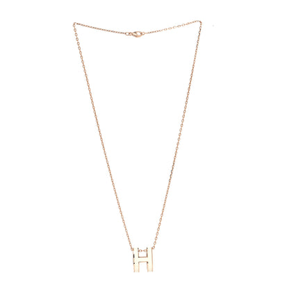 Hermes Lacquered Rose Gold Pop H Pendant Necklace White 3 of 5