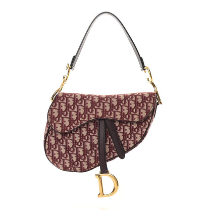 Christian Dior Oblique Saddle Bag Burgundy 1 of 10