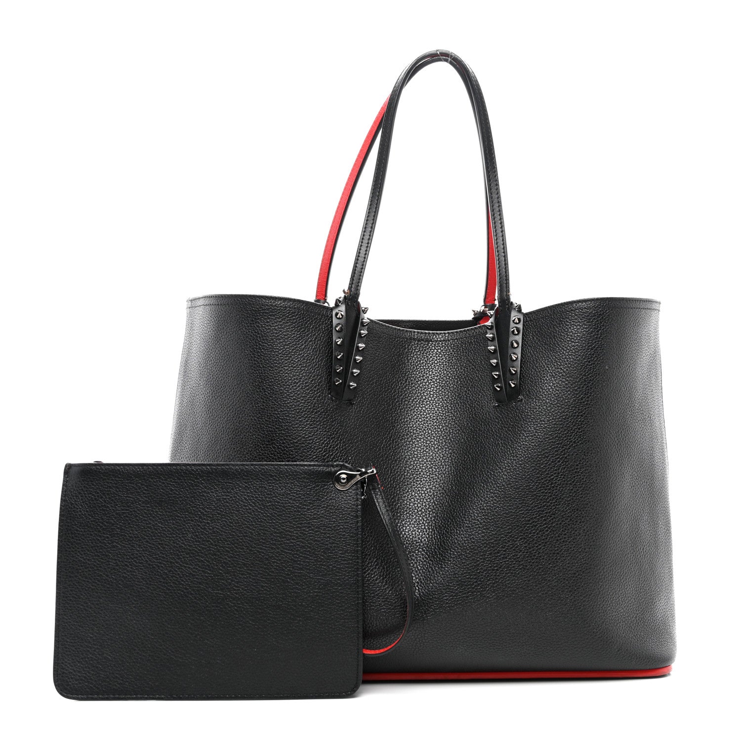 Christian Louboutin Calfskin Empire Spikes East West Cabata Tote Black 3 of 12