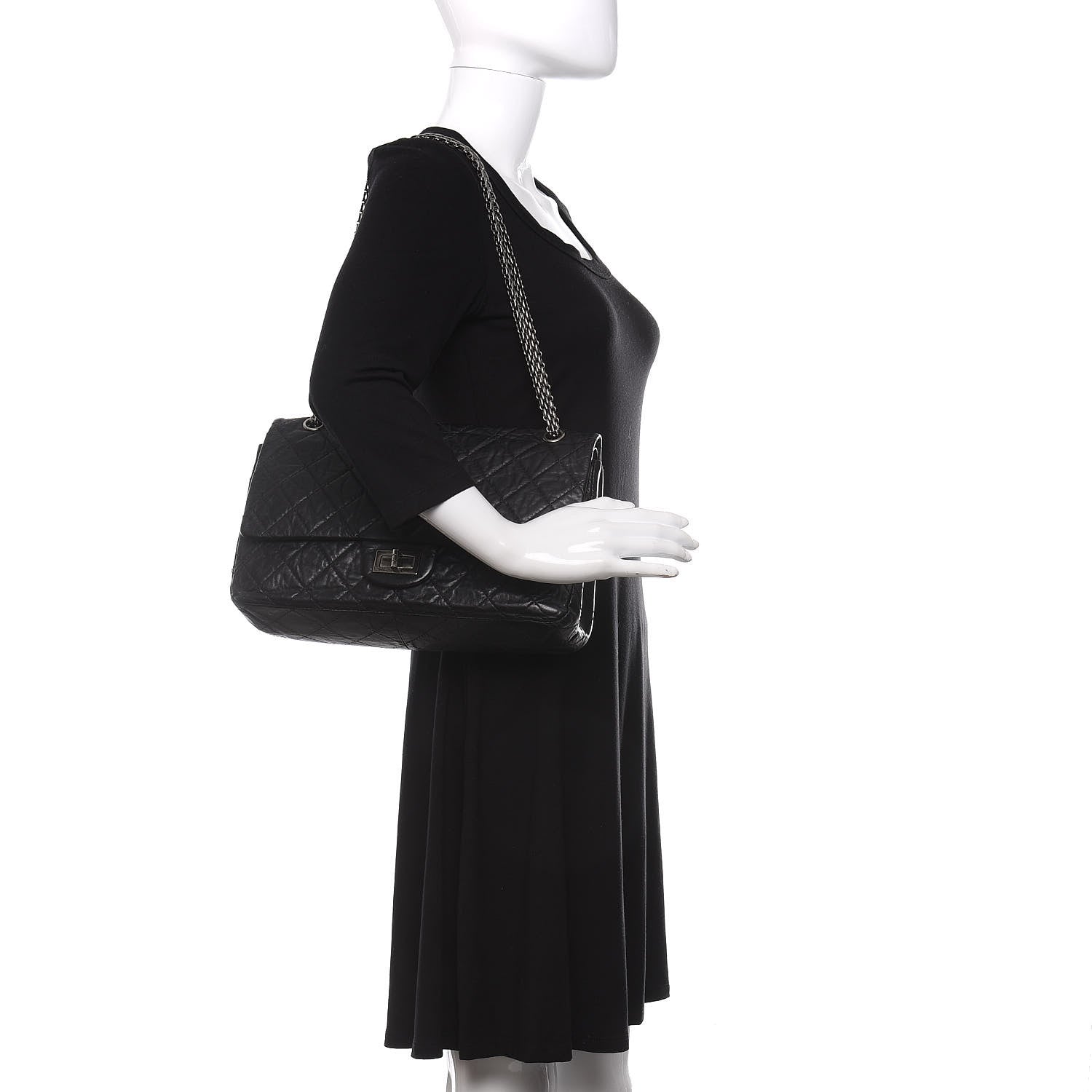 Chanel Aged Calfskin Quilted 2.55 Reissue 227 Flap Black 2 of 11