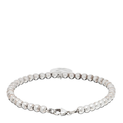 Tiffany Sterling Silver 4mm Paloma Picasso Bead Loving Heart Tag Bracelet 2 of 3