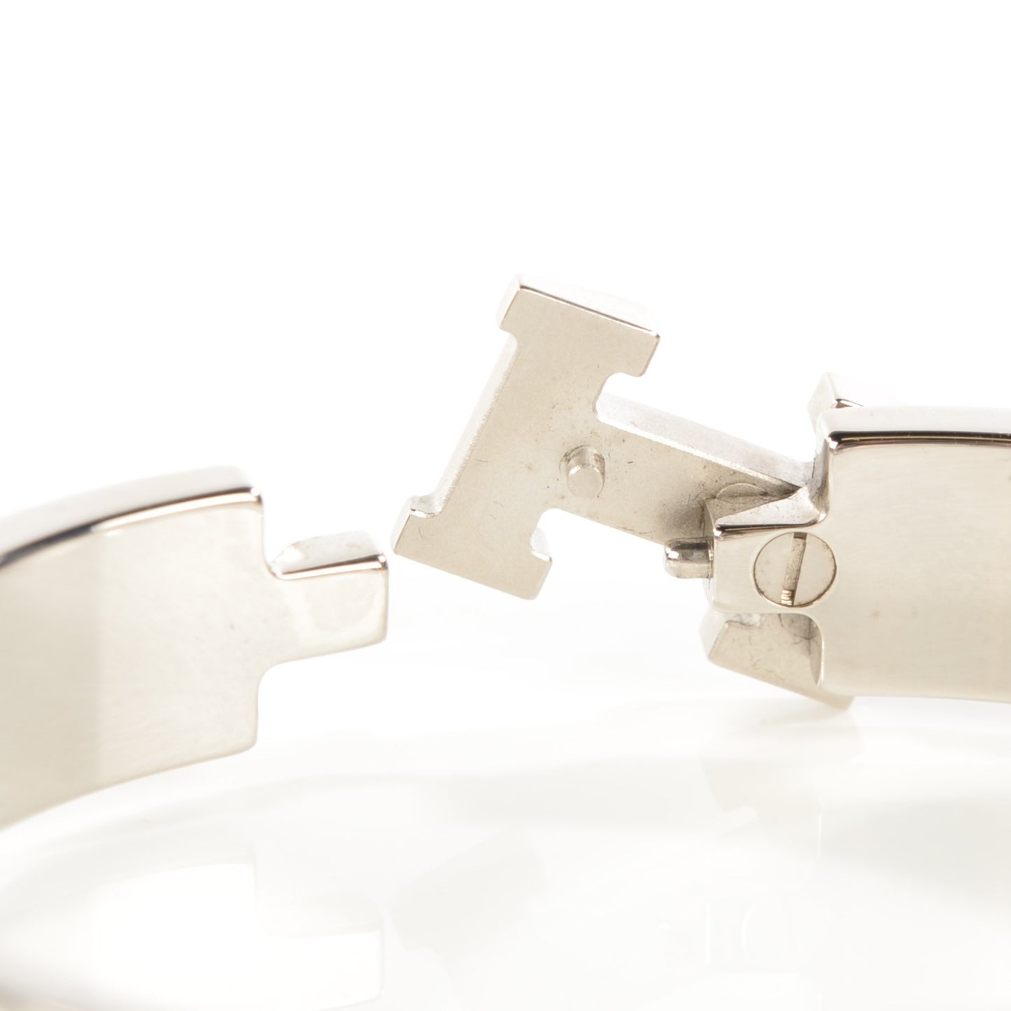 Enamel Narrow Clic Clac H Bracelet PM White