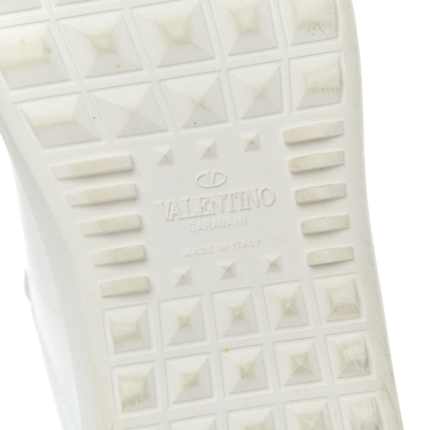 Calfskin VLTN Rockstud Open Sneakers 36 White