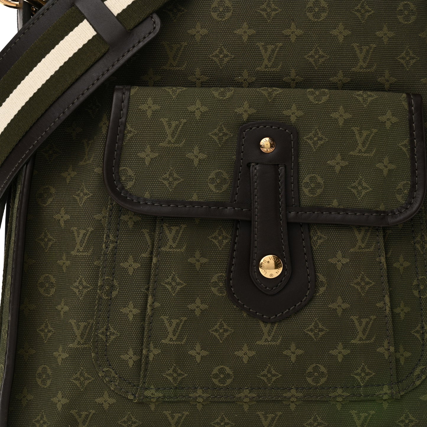 Mini Monogram Besace Mary Kate Kaki