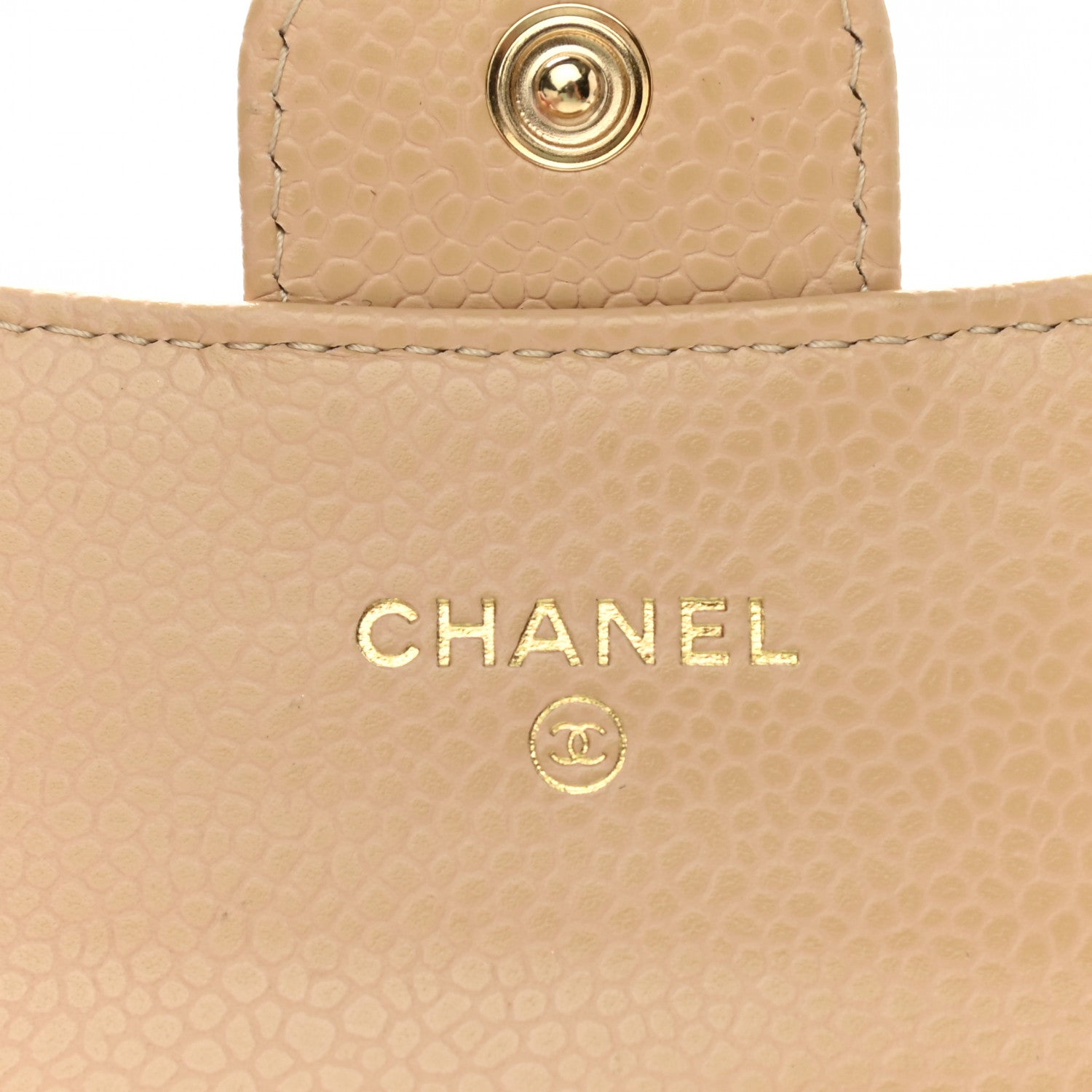 Chanel Caviar Quilted Flap Card Holder Wallet Beige 6 of 9