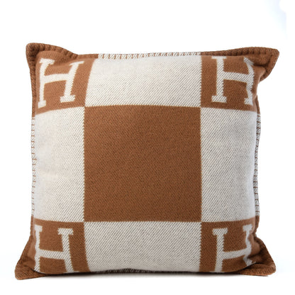 Hermes Wool Cashmere Avalon Pillow PM Ecru Camel 1 of 3