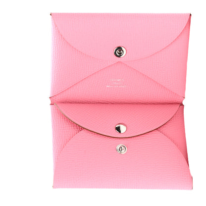 Hermes Epsom Calvi Duo Card Case Rose Confetti 5 of 7