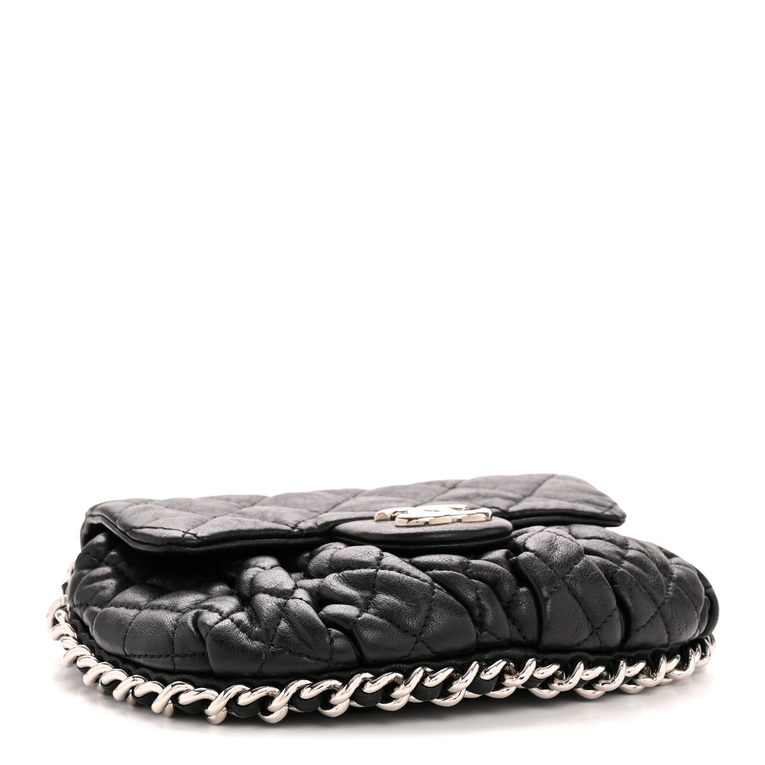 Chanel Washed Lambskin Quilted Mini Chain Around Flap Black 4 of 13