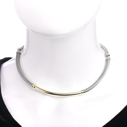 David Yurman Sterling Silver 14K Yellow Gold Metro Cable Necklace 2 of 4