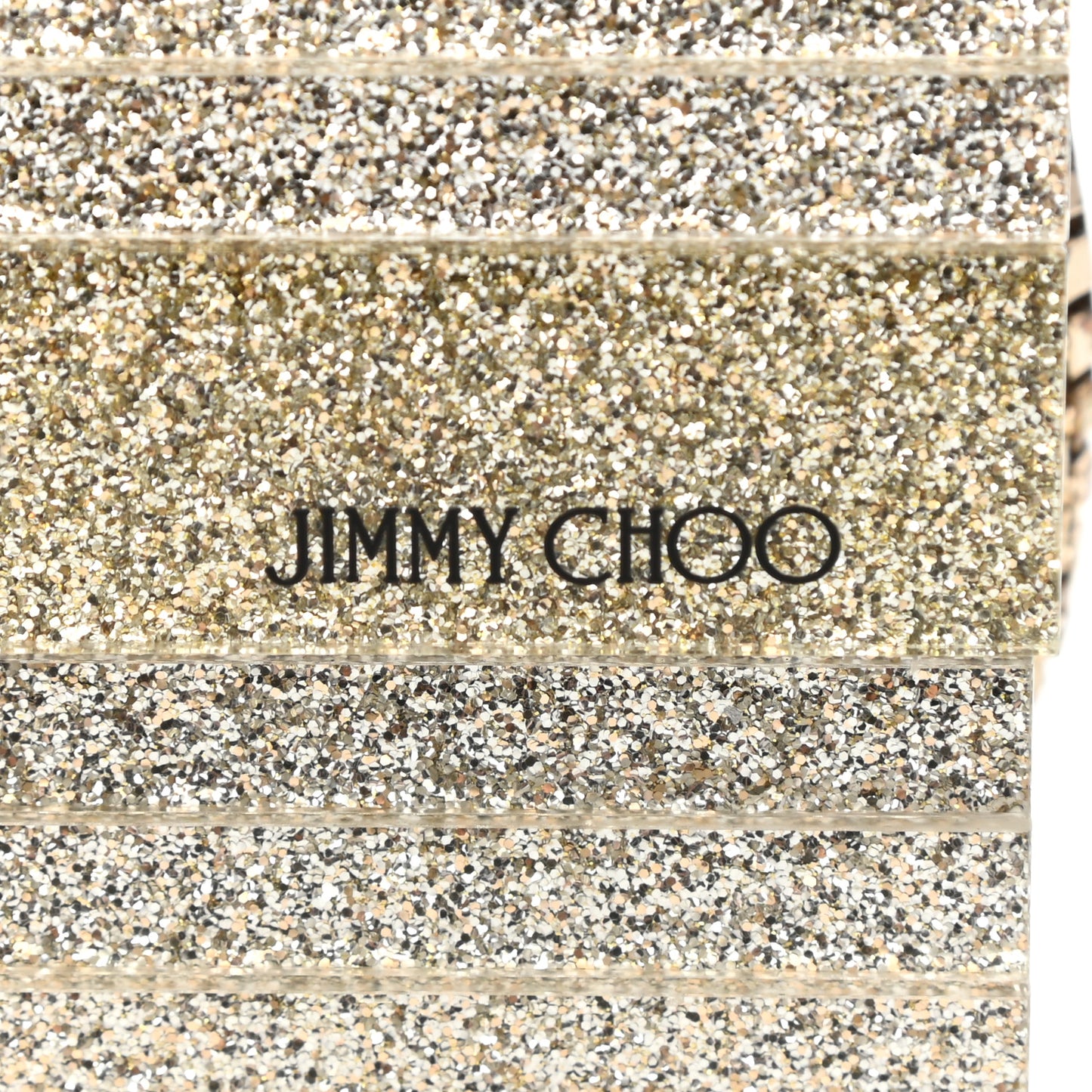 Acrylic Glitter Sweetie Clutch Champagne