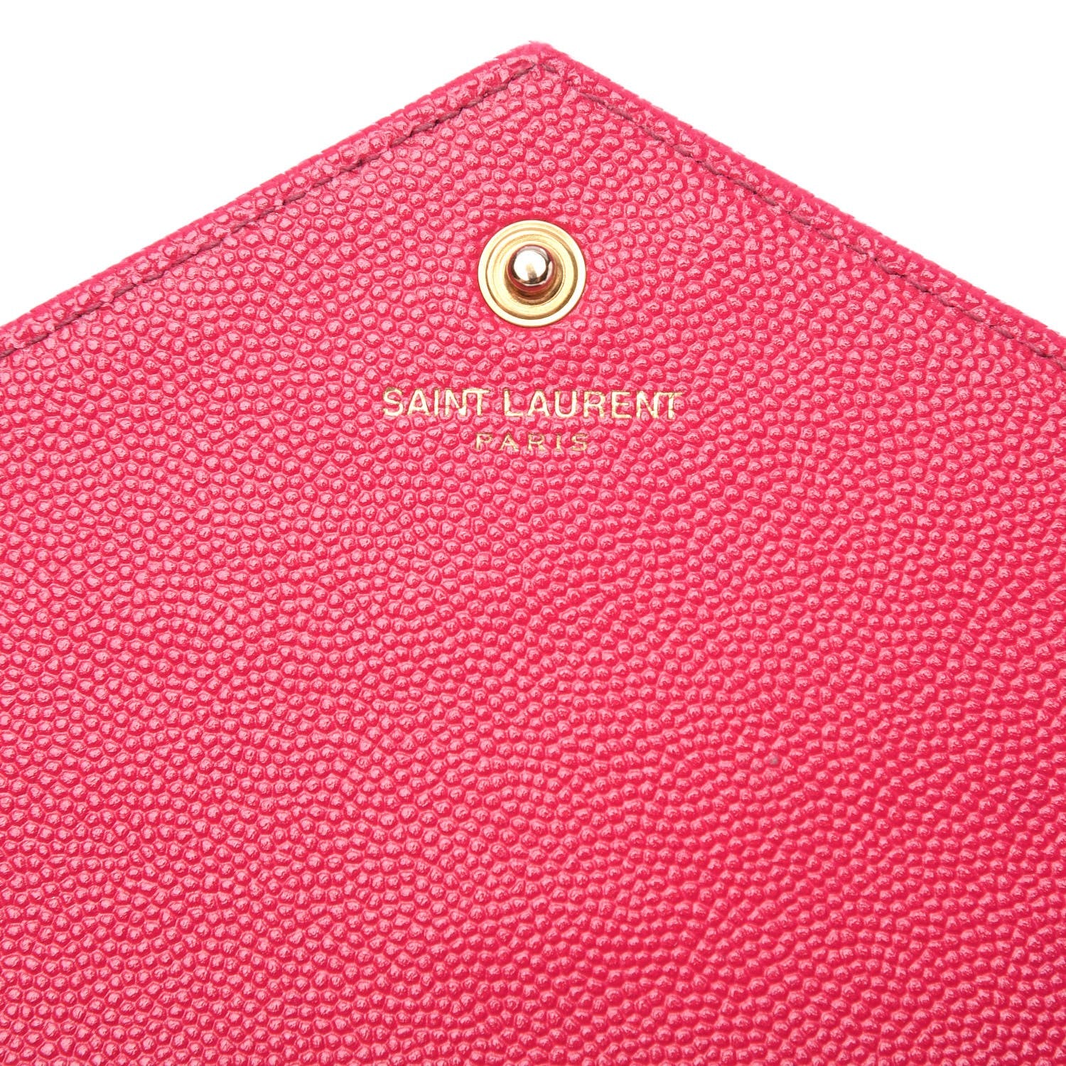 Saint Laurent Grain De Poudre Matelasse Chevron Monogram Chain Wallet Bubblegum 5 of 13