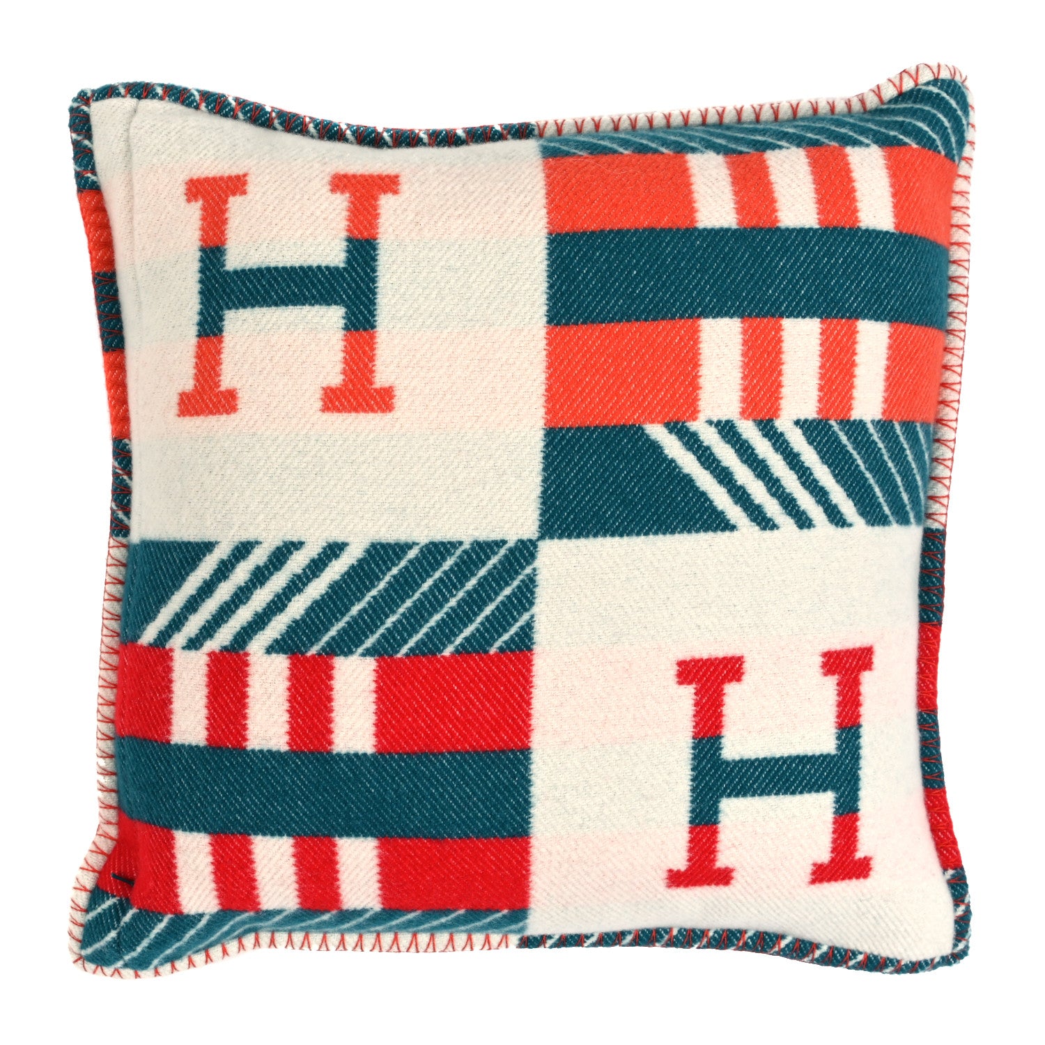 Hermes Wool Cashmere Avalon Jump'H Pillow PM Turquoise Émeraude 1 of 3