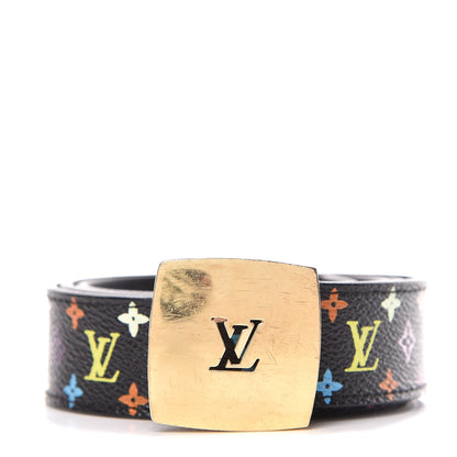 Louis Vuitton Monogram Multicolor LV Cut Reversible Belt 80 32 Black 1 of 7