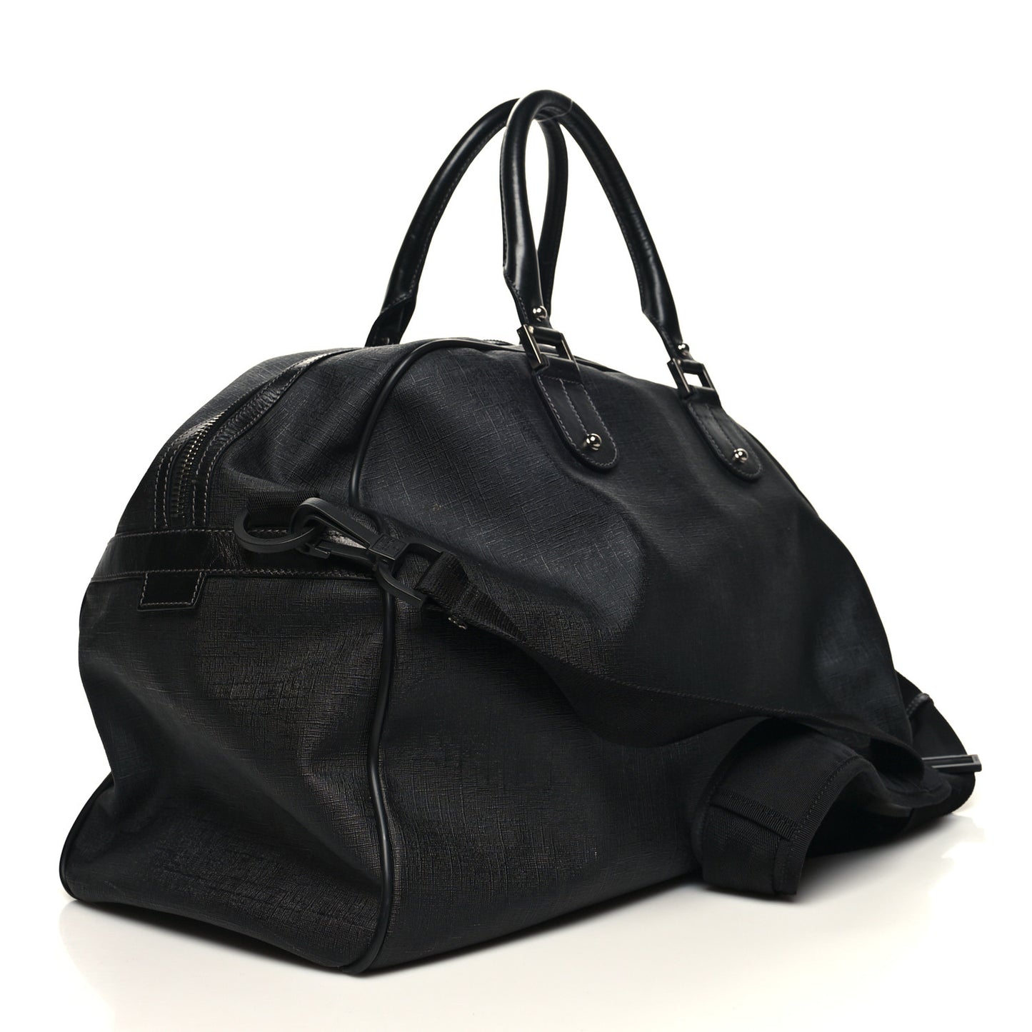 Coated Canvas Interlocking G Duffle Bag Black