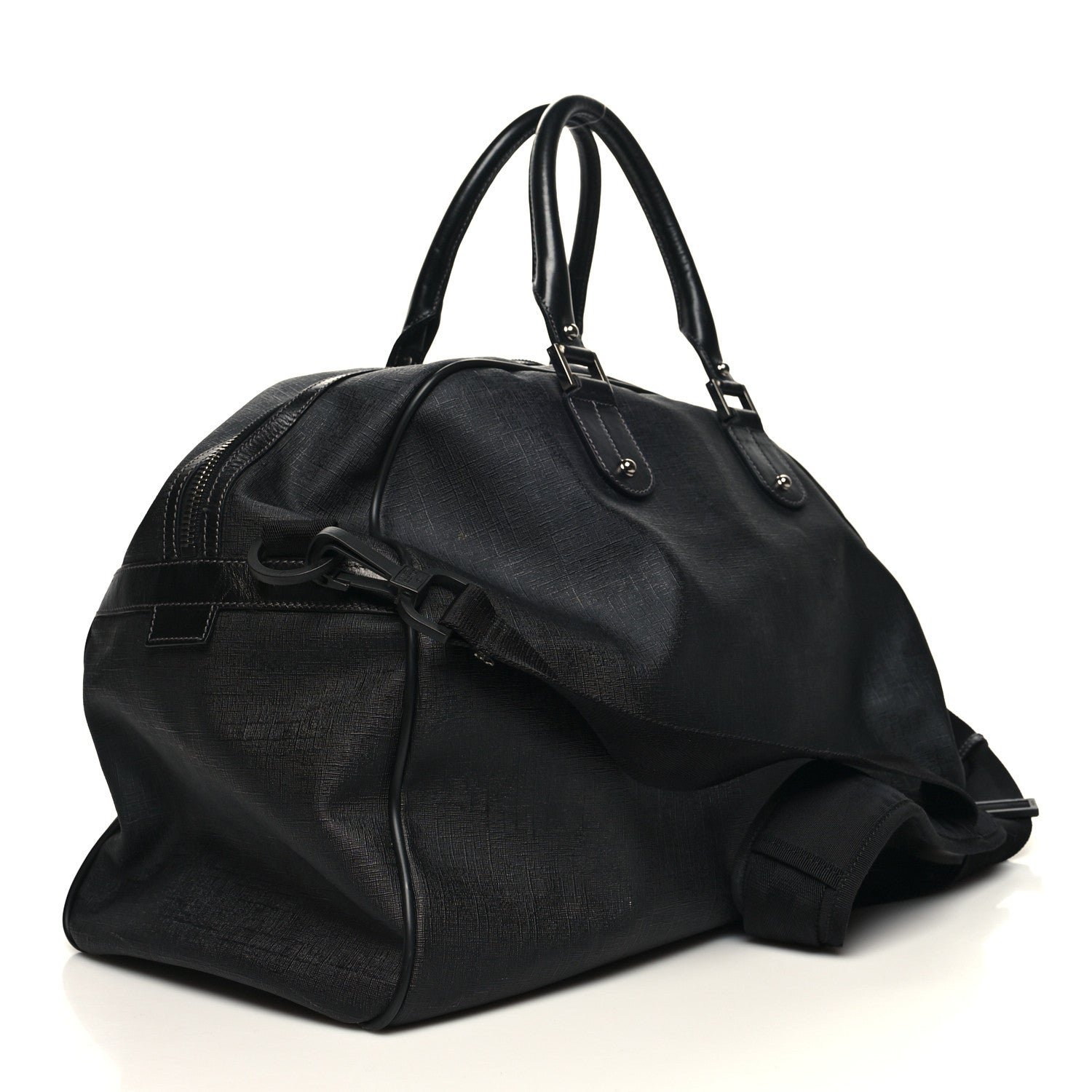 Gucci Coated Canvas Interlocking G Duffle Bag Black 2 of 11