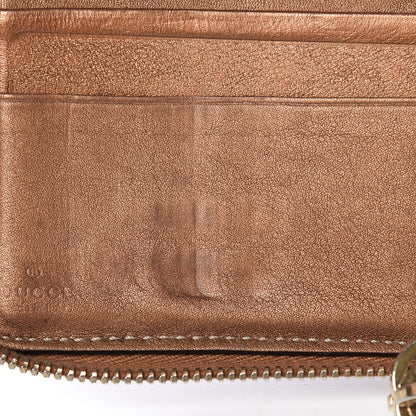 Gucci Metallic Guccissima Twins Zip Around Organizer Wallet Bronze 11 of 25