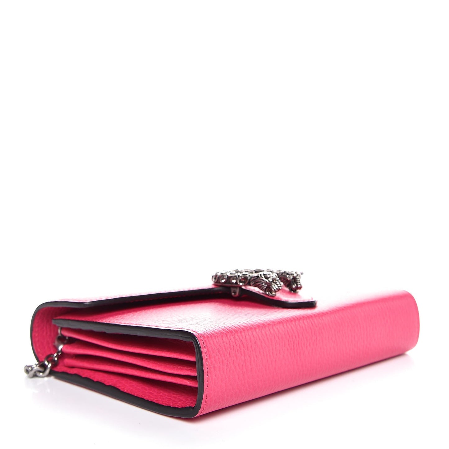 Dollar Calfskin Crystal Mini Dionysus Chain Wallet Box Pink