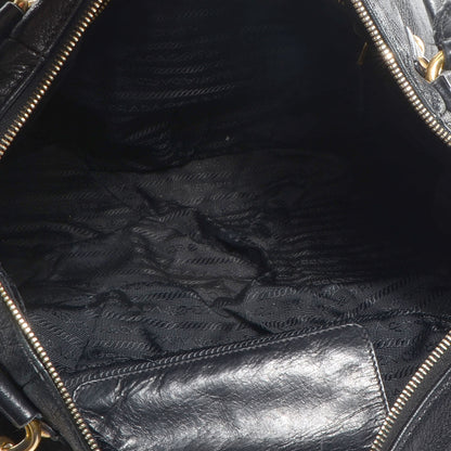 Prada Cervo Shine Satchel Nero Black 7 of 10