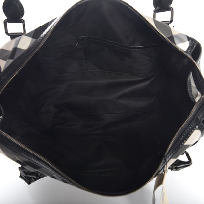 Burberry Nylon Beat Check Studded Medium Edenham Satchel Black 11 of 23