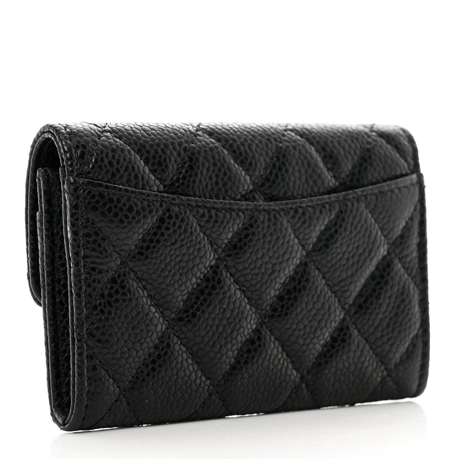 Chanel Caviar Quilted Flap Card Holder Wallet Black 3 of 9