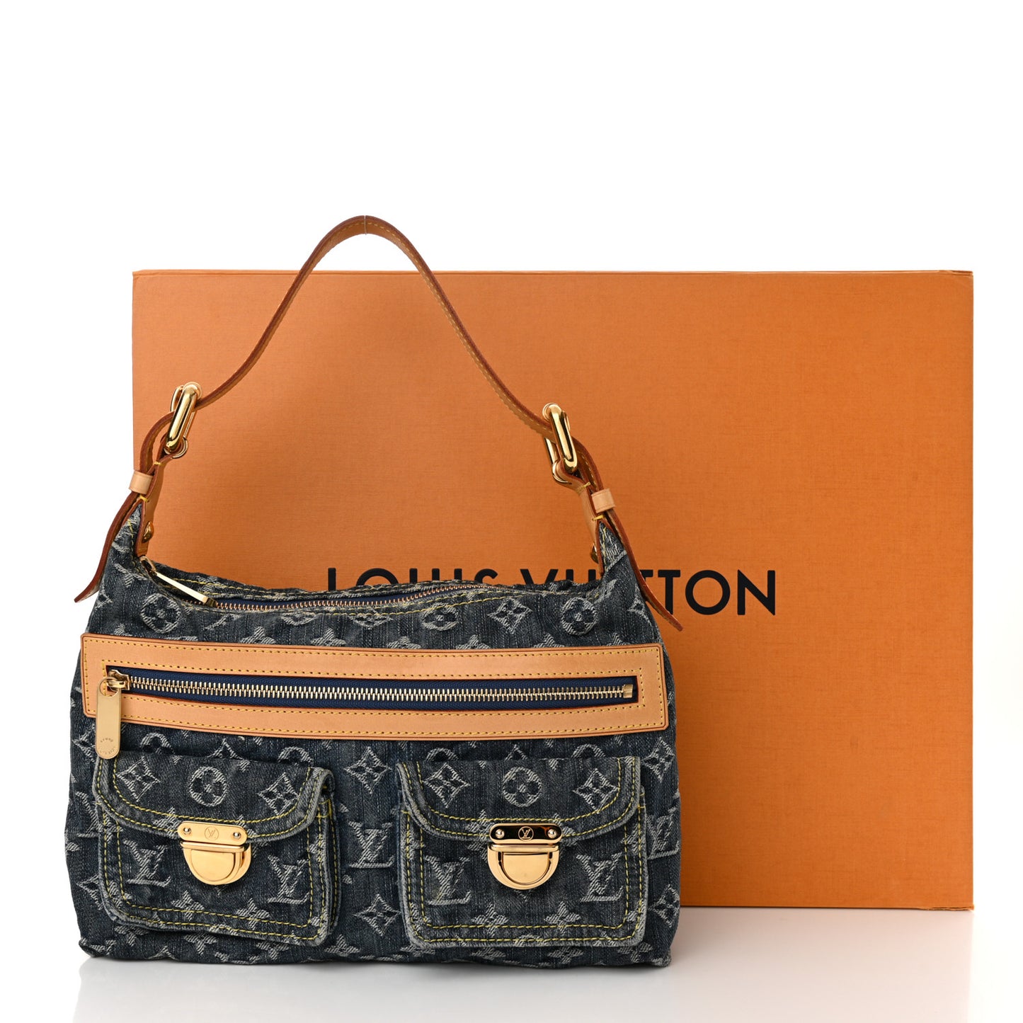 Monogram Denim Baggy PM Blue
