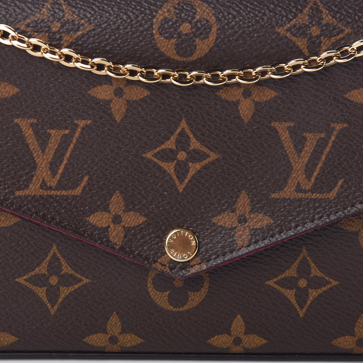 Louis Vuitton Monogram Pochette Felicie Chain Wallet Fuchsia 10 of 10