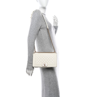 Chanel Caviar Quilted Medium Boy Flap White 2 of 12