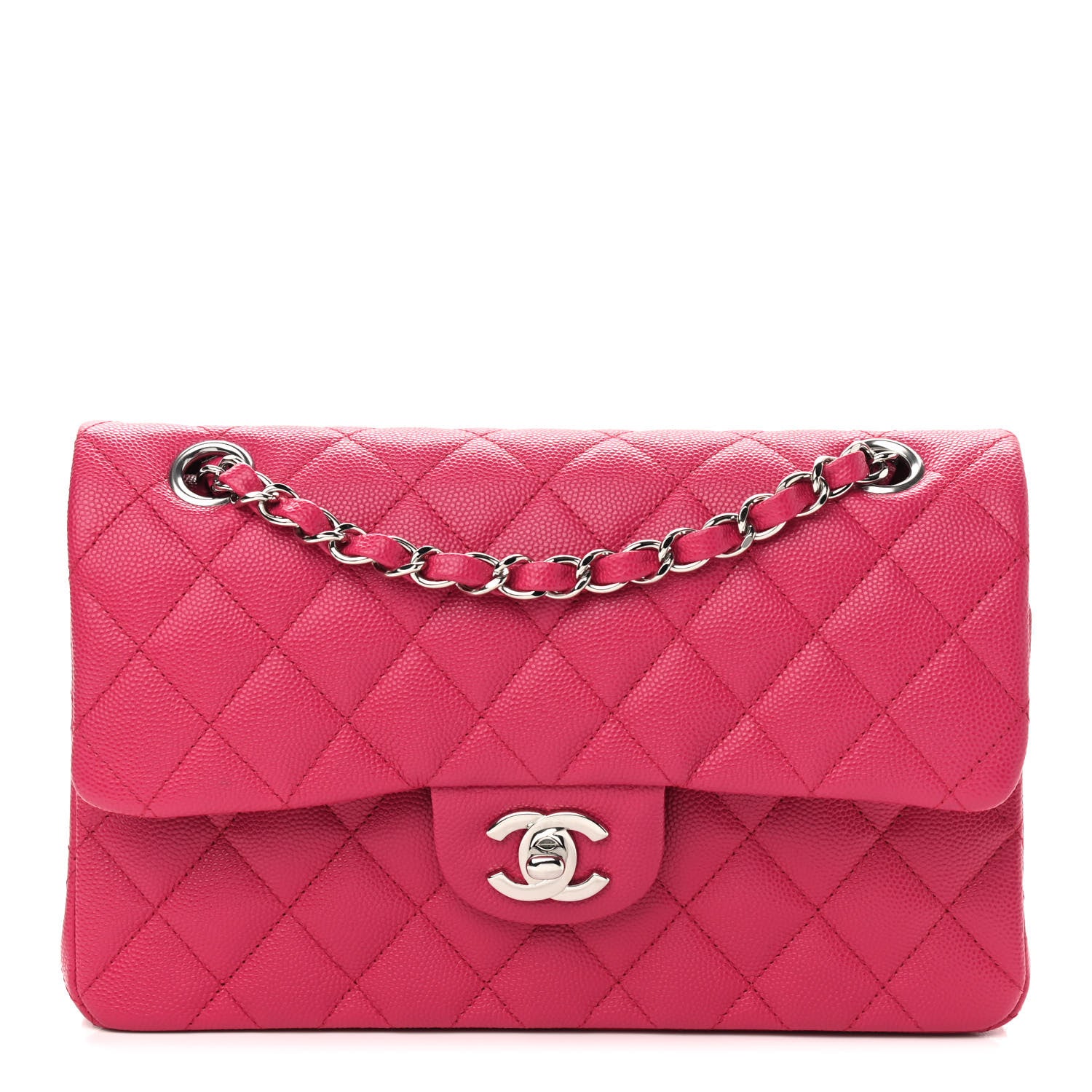 Chanel Caviar Quilted Small Double Flap Dark Pink 1 of 9