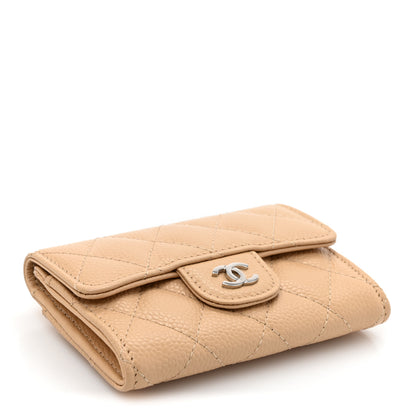 Chanel Caviar Quilted Flap Card Holder Wallet Beige 4 of 7