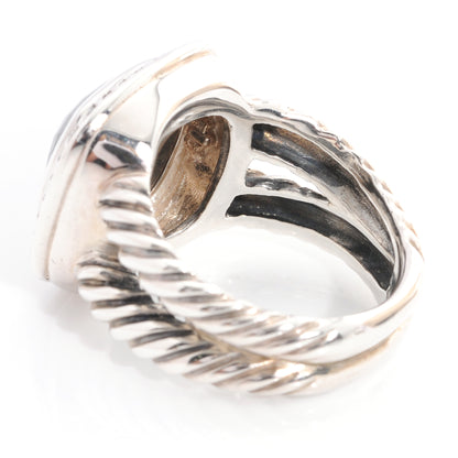 David Yurman Sterling Silver Diamond Black Onyx 11mm Albion Ring 50 5.5 8 of 10