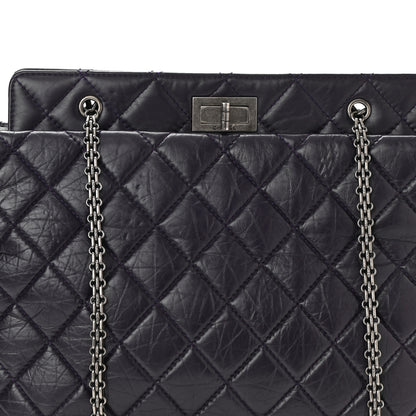 Chanel Aged Calfskin Quilted Reissue 2.55 Tote Dark Purple 8 of 10