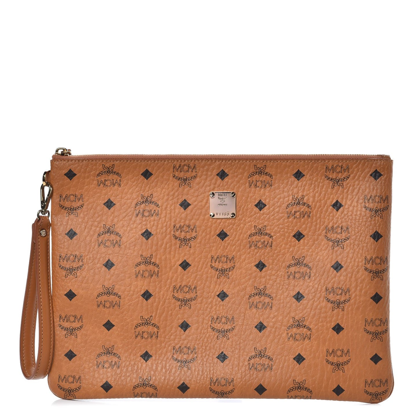 Visetos Large Stark Wristlet Pouch Cognac