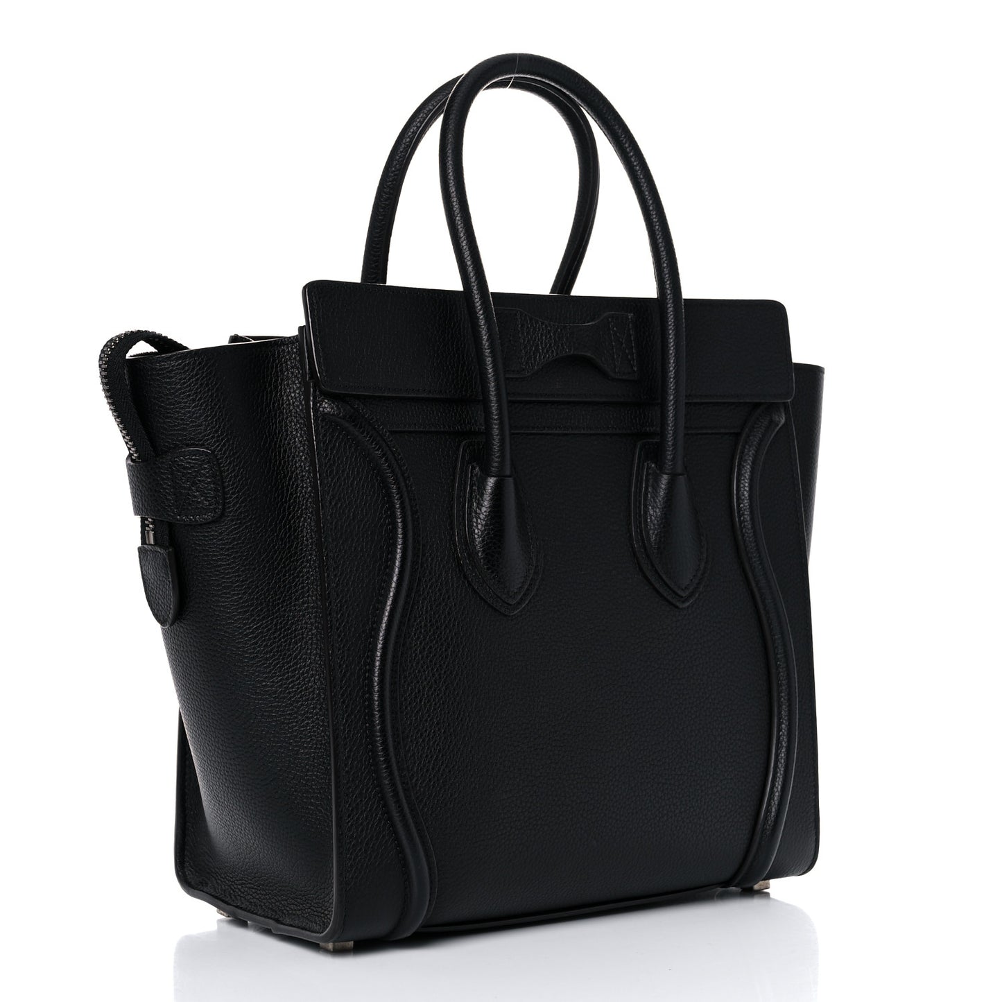 Drummed Calfskin Micro Luggage Black
