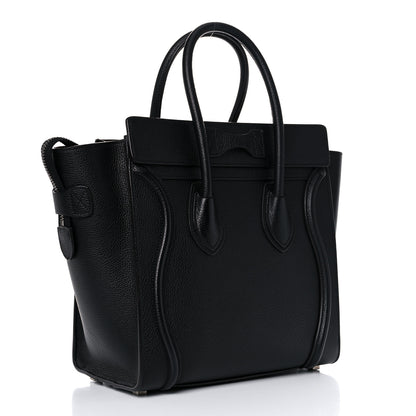 Celine Drummed Calfskin Micro Luggage Black 3 of 15
