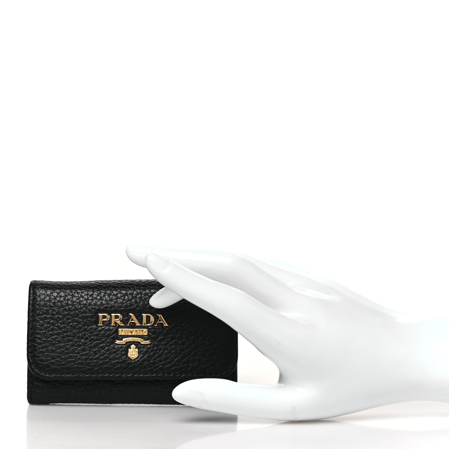 Prada Vitello Grain Move 6 Key Holder Black 1730664 – FASHIONPHILE