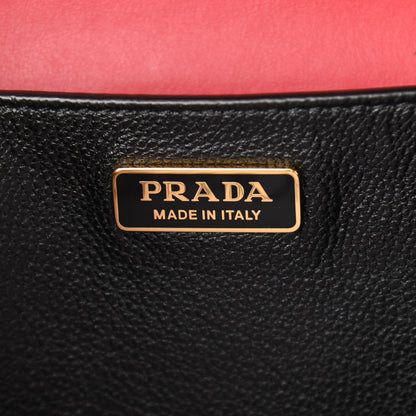 Prada City Calfskin Saffiano Cahier Bag Fuoco Black 6 of 9