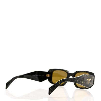 Prada Acetate Symbole Marbled Sunglasses SPR 17W Black Yellow 4 of 8