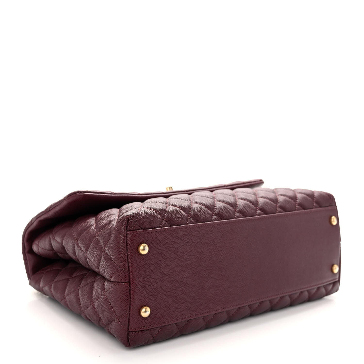 Chanel Caviar Lizard Quilted Medium Coco Handle Flap Burgundy 4 of 11