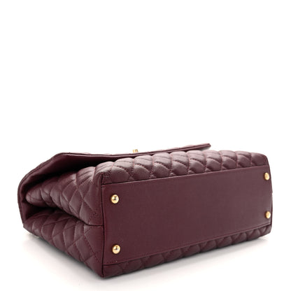 Chanel Caviar Lizard Quilted Medium Coco Handle Flap Burgundy 4 of 11