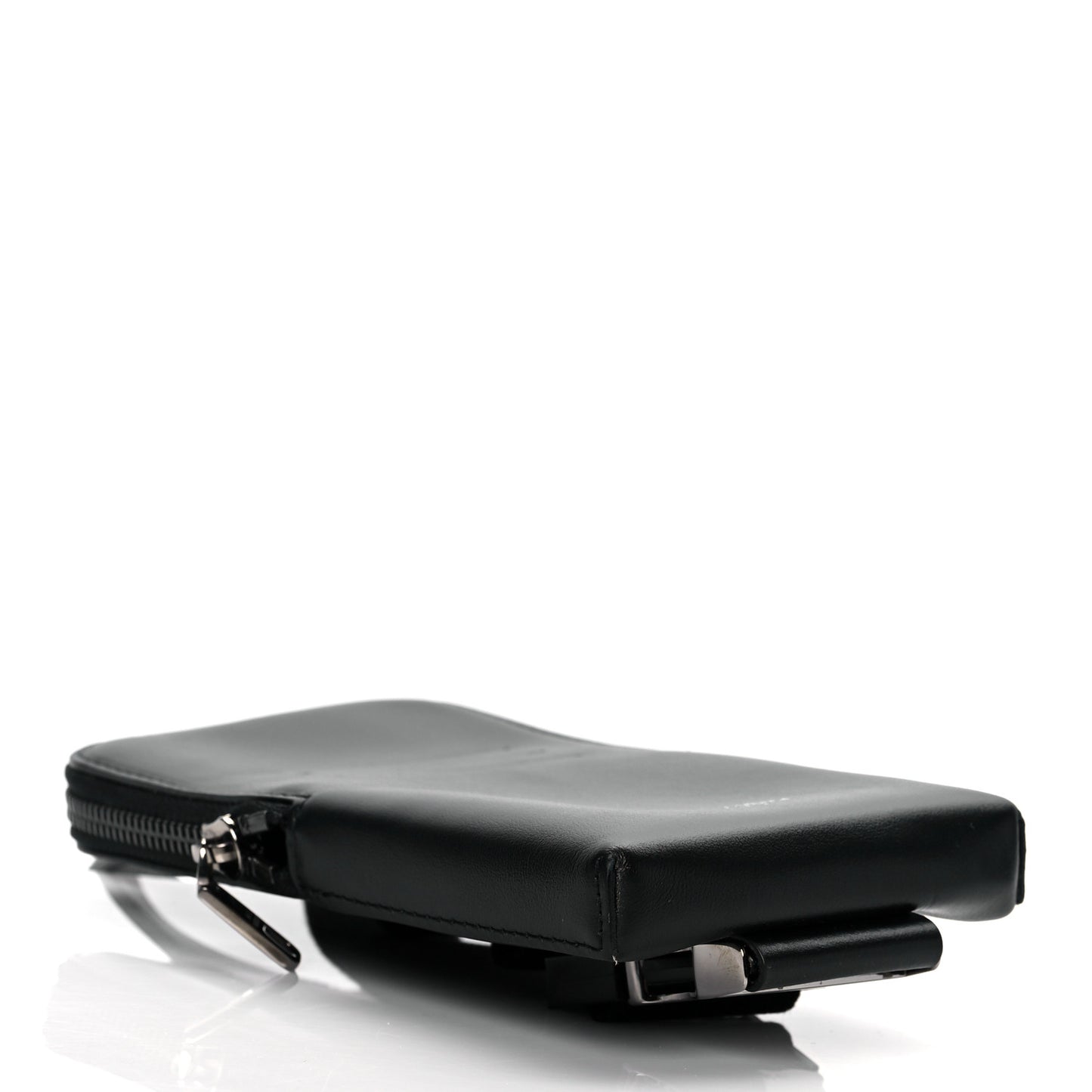 Calfskin Phone Crossbody Pouch Black