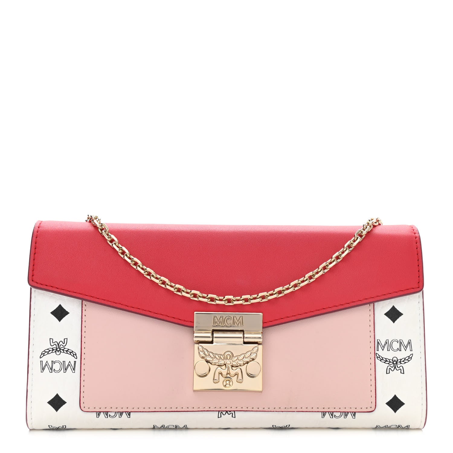 MCM Visetos Large Patricia Wallet On Chain Block Pink 1 of 11
