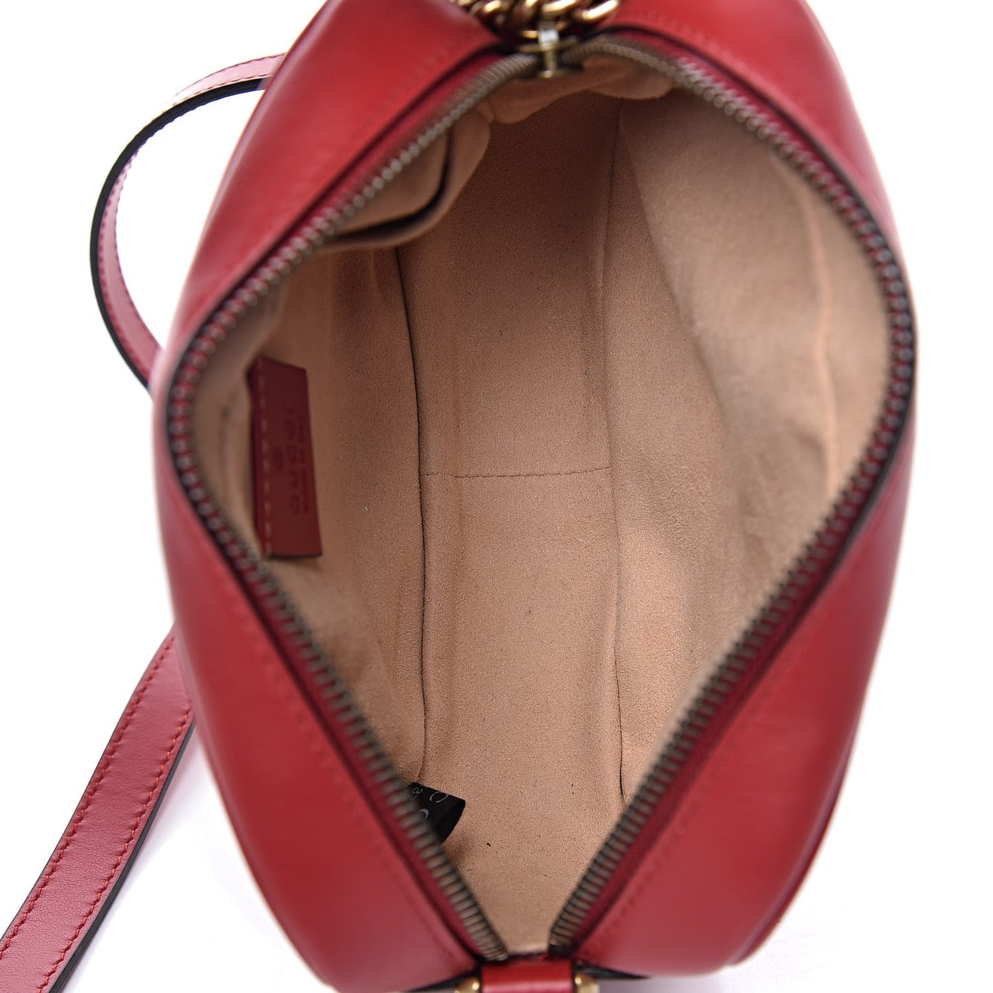 Calfskin Matelasse Mini GG Marmont Chain Shoulder Bag Hibiscus Red