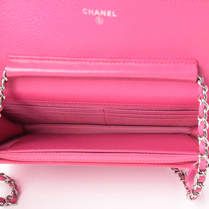 Chanel Caviar Quilted Wallet on Chain WOC Pink 7 of 13
